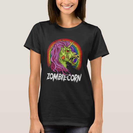 Beängstigend Zombiecorn Zombie Einhorn Halloween K T-Shirt (Vorderseite)