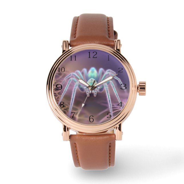 Beängstigende 3D-Fraktal-Kunstspinne, Armbanduhr (Vorderseite)