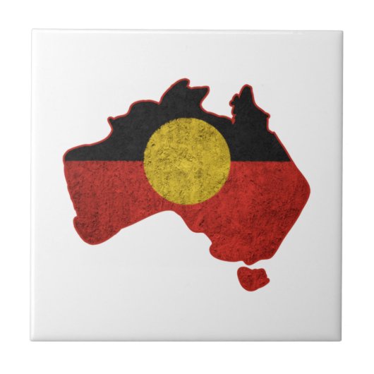 Beängstigende Aborigine-Flagge Fliese (Vorderseite)