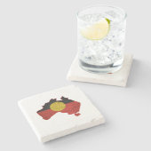 Beängstigende Aborigine-Flagge Steinuntersetzer (Seitenansicht)