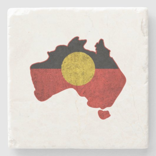 Beängstigende Aborigine-Flagge Steinuntersetzer (Vorderseite)
