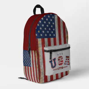 Beängstigende amerikanische Flagge 1776 Patriotisc Bedruckter Rucksack