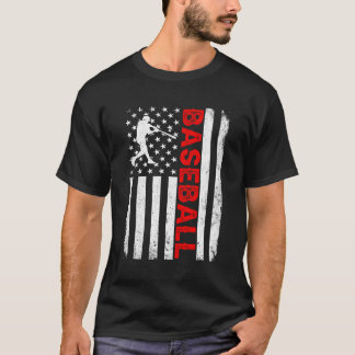 Beängstigende amerikanische Flagge Baseball Patrio T-Shirt