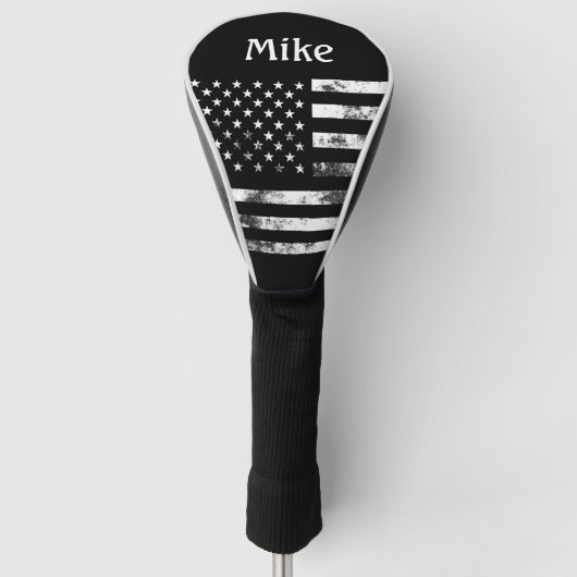 Beängstigende amerikanische Flagge USA Name Cool M Golf Headcover (Vorderseite)