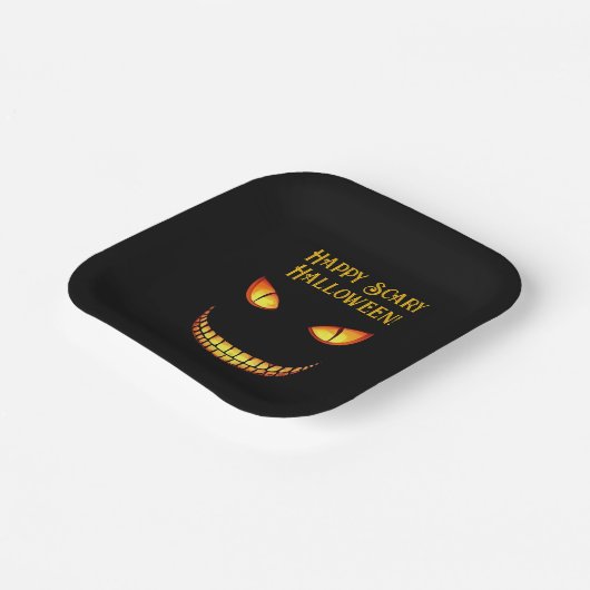 Beängstigende Augen und Crazy Smile Halloween Pappteller (Gewinkelt)