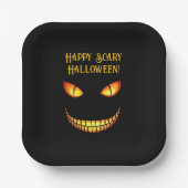 Beängstigende Augen und Crazy Smile Halloween Pappteller (Vorderseite)