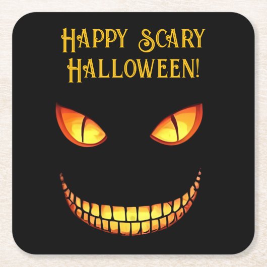Beängstigende Augen und Crazy Smile Halloween Rechteckiger Pappuntersetzer (Vorderseite)