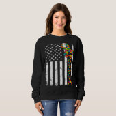 Beängstigende Autismus-Pop American Flag Familie M Sweatshirt (Vorne ganz)