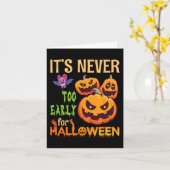 Beängstigende Bat Pumpkins Es ist nie zu früh für  Karte (Gelbe Blume)