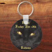 Beängstigende Black Cat Geburtstag am Freitag der  Schlüsselanhänger (Vorderseite)