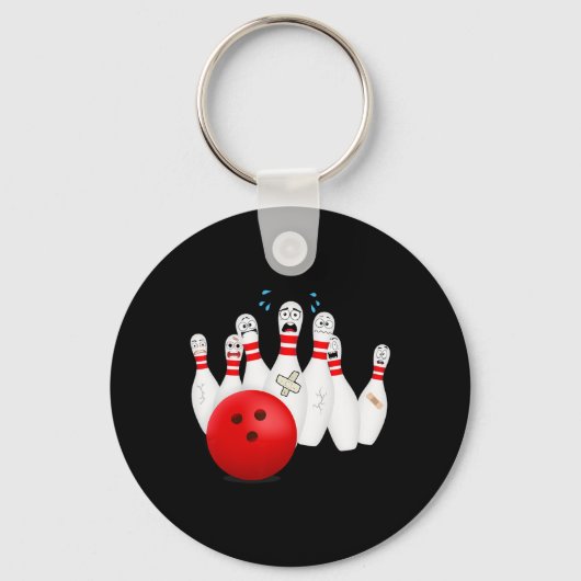 Beängstigende Bowling Buttone. Funny Bowling Gift Schlüsselanhänger (Vorderseite)