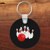 Beängstigende Bowling Buttone. Funny Bowling Gift Schlüsselanhänger (Vorderseite)