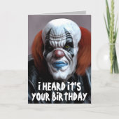 BEÄNGSTIGENDE CLOWFUNNY BIRTHDAY SNUGGLE Grußkarte Karte (Vorderseite)