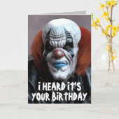 BEÄNGSTIGENDE CLOWFUNNY BIRTHDAY SNUGGLE Grußkarte Karte (Gelbe Blume)