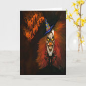 Beängstigende Clownkarte Halloween Karte (Gelbe Blume)