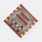 Beängstigende Clowns Halloween-Party Serviette (Ecke)