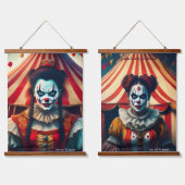 Beängstigende Clowns Scroll Set Wandteppich Mit Holzrahmen (Doppelt)