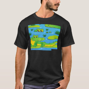 Beängstigende Coole Grüne Alligatoren Krokodile Wi T-Shirt