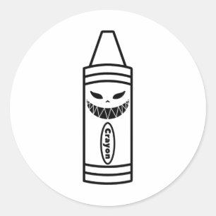 Beängstigende Crayon Box Halloween Easy Costume Co Runder Aufkleber