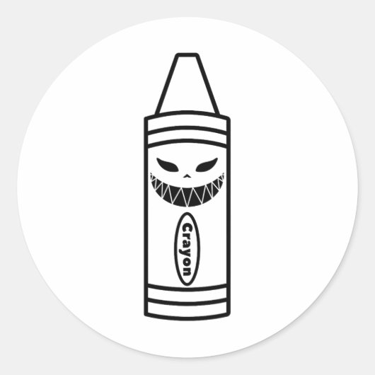 Beängstigende Crayon Box Halloween Easy Costume Co Runder Aufkleber (Vorderseite)