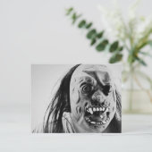 Beängstigende Creepy Mask Feiertagspostkarte (Stehend Vorderseite)