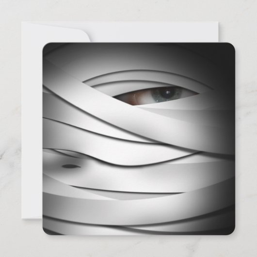 Beängstigende Creepy One Mit Augen Halloween Mummy Einladung (Vorderseite)
