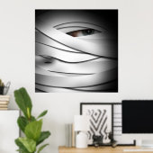 Beängstigende Creepy One Mit Augen Halloween Mummy Poster (Heimbüro)