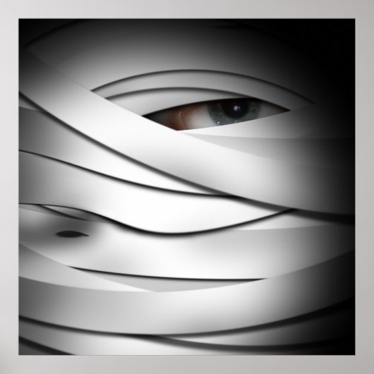 Beängstigende Creepy One Mit Augen Halloween Mummy Poster (Vorne)