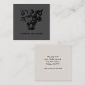 Beängstigende Dämonengesicht mit Hörnern Quadratische Visitenkarte (Vorne/Hinten)