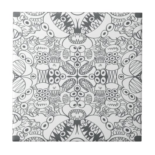 Beängstigende Doodles, die Ihnen einen Fehler bere Fliese (Vorderseite)