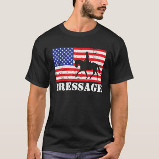 Beängstigende Dressage USA Flag Vintag Hors T-Shirt