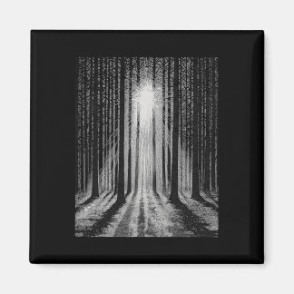 Beängstigende Dunkelwald Grunge Bäume Halloween Go Magnet