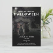 Beängstigende dunkle Moderne Spuk Hausfrau Einladung (Stehend Vorderseite)