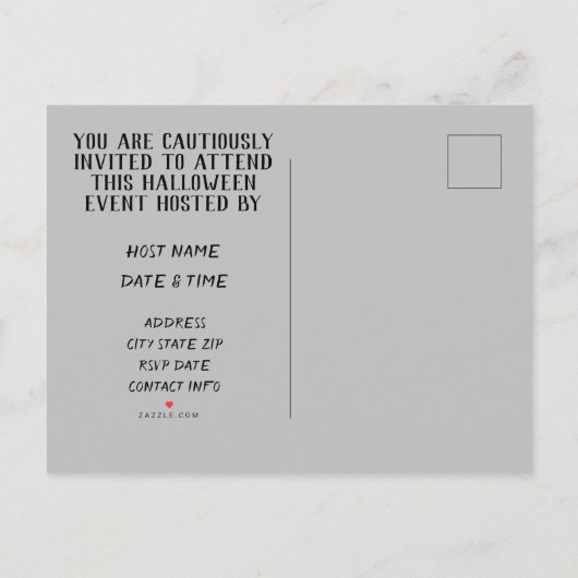 Beängstigende Einladung - Postkarte (Rückseite)