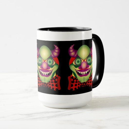 Beängstigende entsetzliche Tasse des Clowns (VorderseiteRechts)