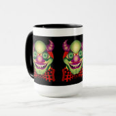 Beängstigende entsetzliche Tasse des Clowns (Vorderseite Links)