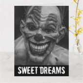 BEÄNGSTIGENDE EVIL CLOWN BIRTHDAY SWEET DREAMS Car Karte (Gelbe Blume)