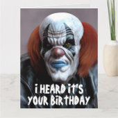 BEÄNGSTIGENDE EVIL CLOWN FUNNY BIG BIRTHDAY CARD KARTE (Vorderseite)