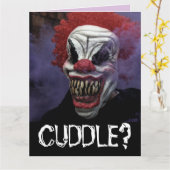 BEÄNGSTIGENDE EVIL CLOWN GEBURTSTAG FUNNY CUDDLE? KARTE (Gelbe Blume)