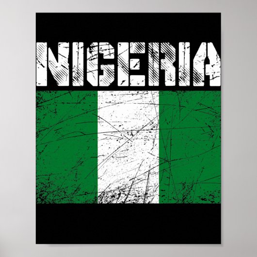 Beängstigende Fahne des Patriotischen Nigeria Männ Poster (Vorne)
