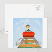 Beängstigende Fahrt mit Achterbahn Postkarte (Vorne/Hinten)