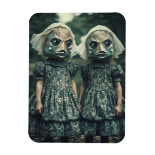 Beängstigende Fische Twins Horror Filmfans Magnet