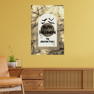 Beängstigende Fledermaus Web Vollmond glückliches  Poster