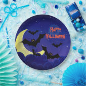 Beängstigende Fledermäuse Happy Halloween Custom P Pappteller (Party)
