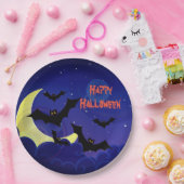 Beängstigende Fledermäuse Happy Halloween Custom P Pappteller (Party)