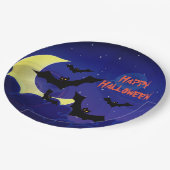 Beängstigende Fledermäuse Happy Halloween Custom P Pappteller (Schrägansicht)
