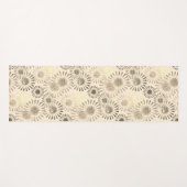 Beängstigende, florale Burst Beige Abstrakte Kunst Yogamatte (Vorderseite (Horizontal))