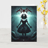 Beängstigende FrauenHalloween Karte (Gelbe Blume)