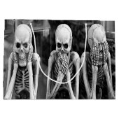 Beängstigende Funny Skeletts Halloween-Geschenktas Große Geschenktüte (Rückseite)