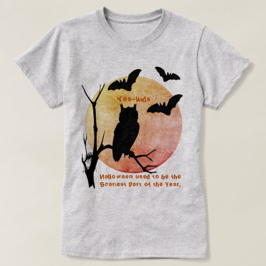 Beängstigende Gedanken Orange Halloween T-Shirt (Design vorne)